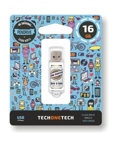 PENDRIVE TECH ONE TECH BEERS & BYTES SAN MIDRIVE CERVEZA 16GB - USB 2.0 - Imagen 1