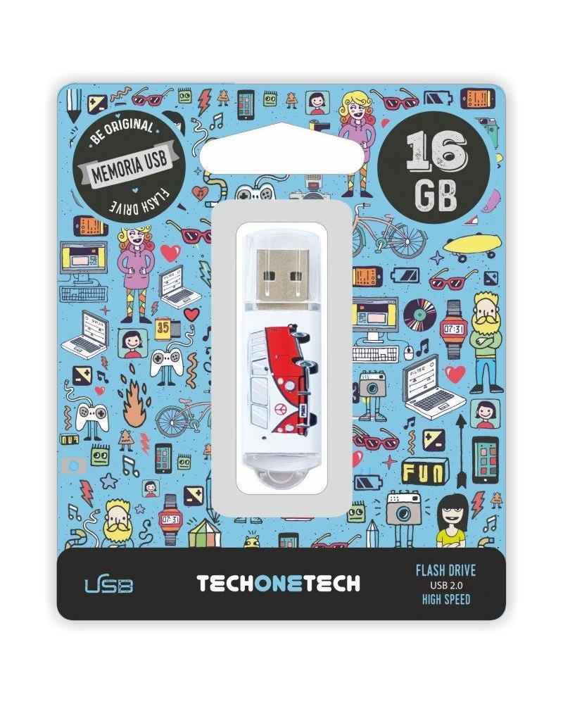 PENDRIVE TECH ONE TECH CAMPER VAN-VAN 16GB USB 2.0 - Imagen 1
