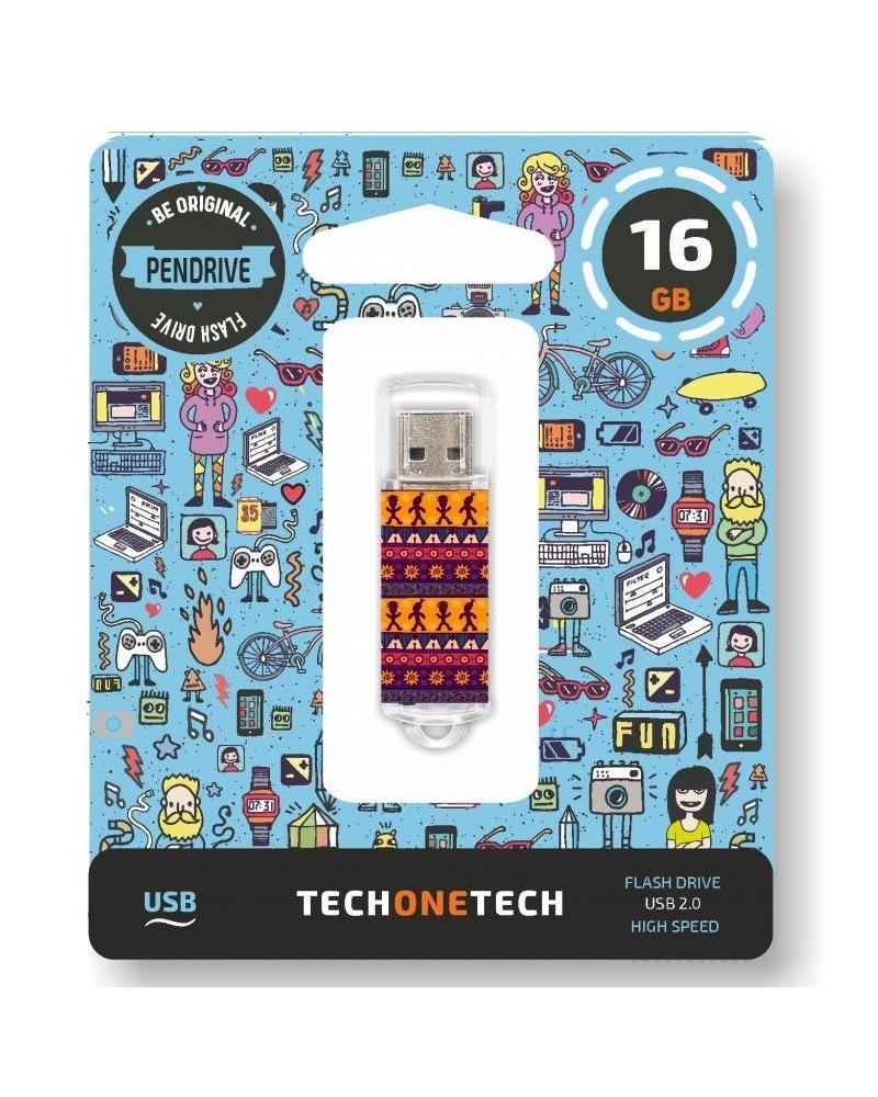 PENDRIVE TECH ONE TECH TRIBAL QUESTIONS 16GB USB 2.0 - Imagen 1