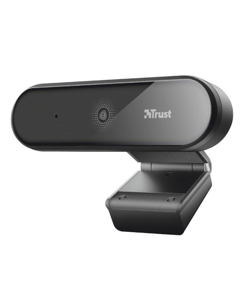 WEBCAM CON MICRÓFONO TRUST TYRO - FHD 1080P - BALANCE DE BLANCOS AUTOMÁTICO - ENFOQUE AUTOMÁTICO - CABLE USB 150CM - TRÍPODE INC