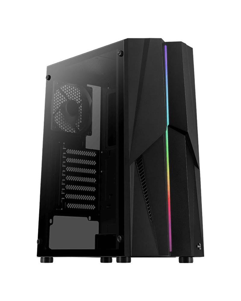 CAJA SEMITORRE AEROCOOL MECHA BLACK - 2*USB3.0 - AUDIO Y MICRÓFONO HD - GPU HASTA 302MM - PANEL LATERAL TRANSPARENTE - FRONTAL R