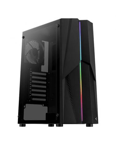 CAJA SEMITORRE AEROCOOL MECHA BLACK - 2*USB3.0 - AUDIO Y MICRÓFONO HD - GPU HASTA 302MM - PANEL LATERAL TRANSPARENTE - FRONTAL R