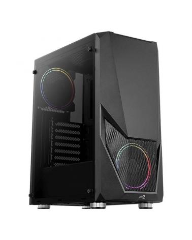 CAJA SEMITORRE AEROCOOL ZAURON BLACK - 2*USB3.0 - USB2.0 - AUDIO HD - GPU HASTA 325MM - PANEL LATERAL TRANSPARENTE - VENTILADOR 