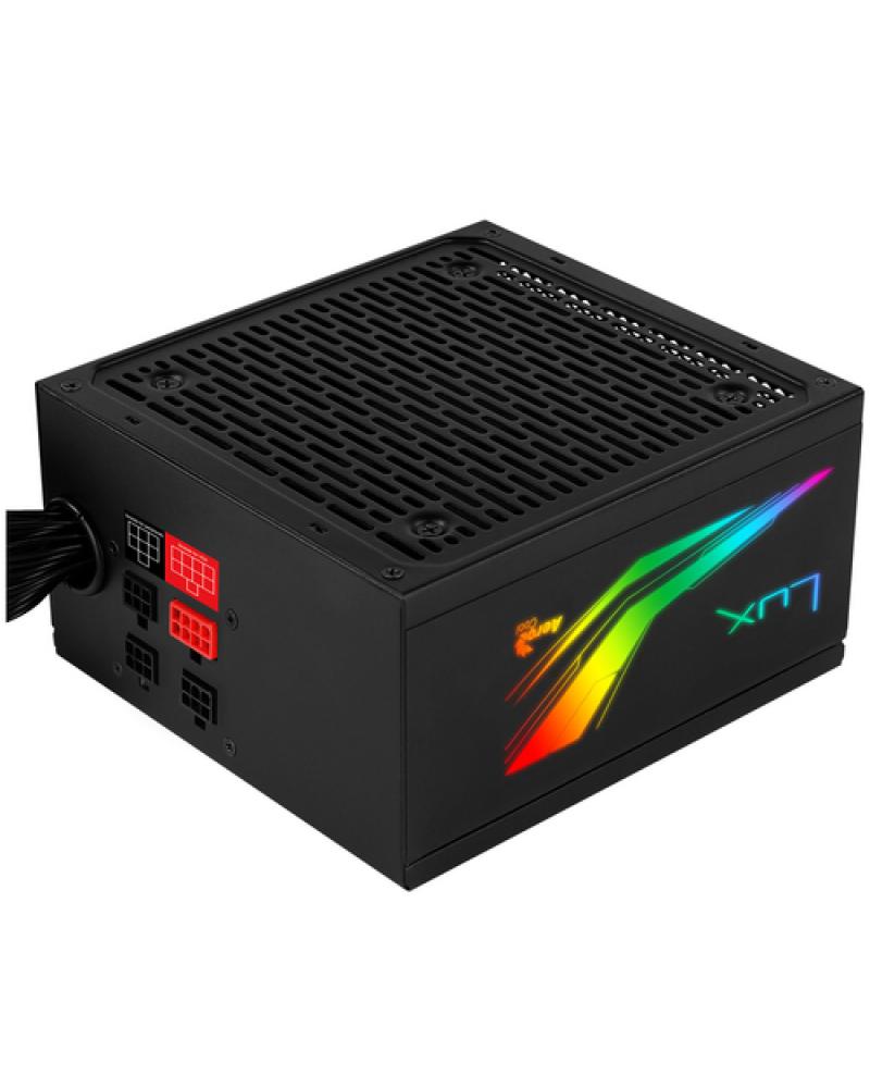 FUENTE ALIMENTACIÓN AEROCOOL LUX RGB 550M - 550W - VENTILADOR 12CM - EFICIENCIA BRONZE EU 80PLUS - 13 EFECTOS ILUMINACIÓN - Imag