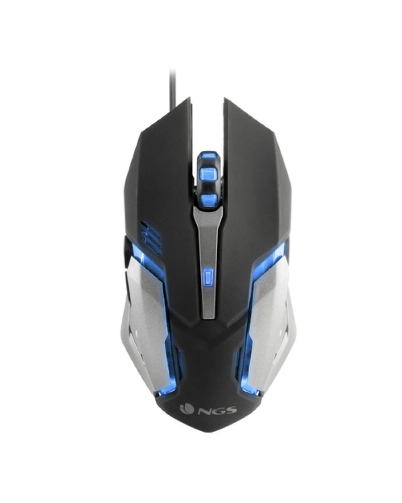 RATÓN GAMING NGS GMX-100 - 800/1200/1600/2400 DPI - LED 7 COLORES - 6 BOTONES - CABLE USB 1.4M - Imagen 1