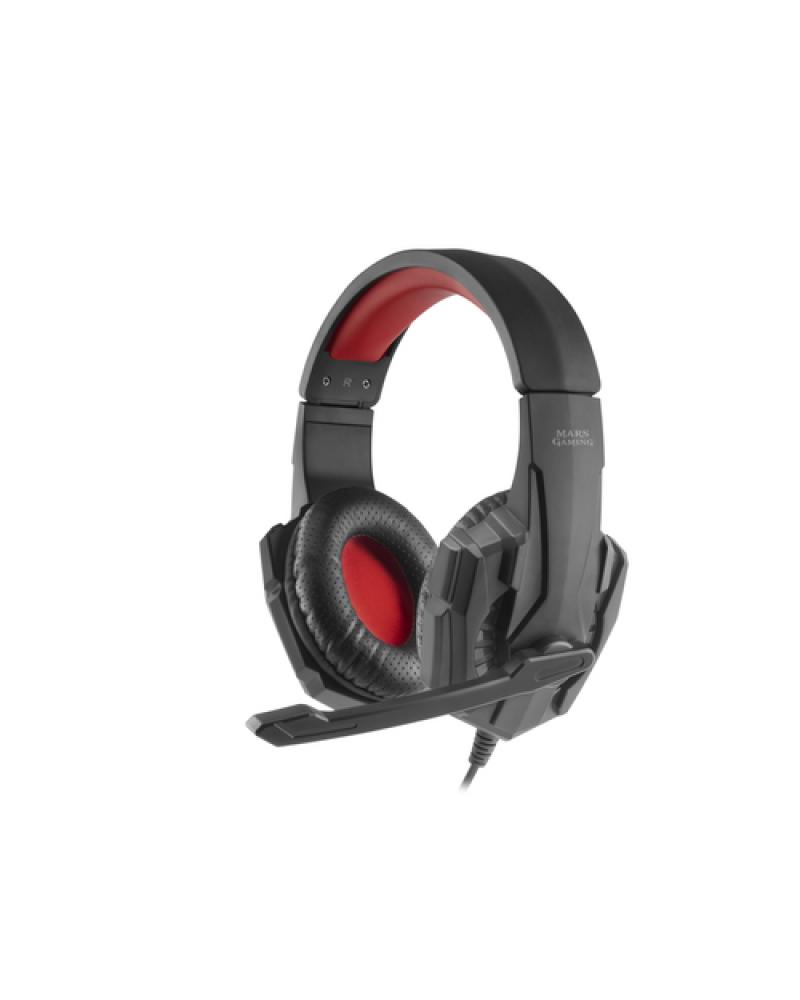 AURICULARES DIADEMA CON MICRÓFONO MARS GAMING MH020 - DRIVERS 40MM - MICRÓFONO PLEGABLE - CONECTOR JACK 3.5MM - CABLE 200CM - MU
