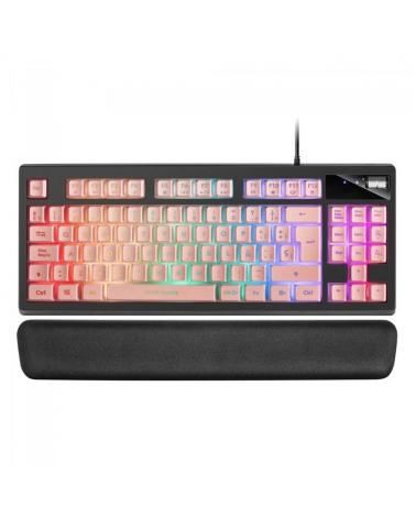 TECLADO MARS GAMING MKAXPES PINK - TECNOLOGÍA H-MECH - ILUMINACIÓN RGB CONTROL - REPOSAMUÑECAS GEL - CONTROL VOLUMEN - CABLE USB