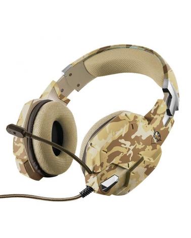AURICULARES CON MICRÓFONO TRUST GAMING GXT 322D DESIERTO CAMUFLAJE - MANDO DE VOLUMEN EN AURICULAR - BOTÓN SILENCIO EN MICRÓFONO