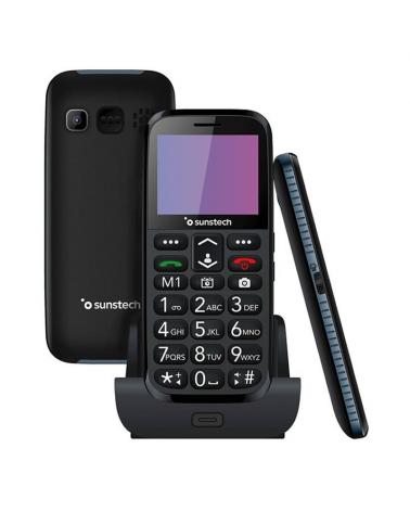 TELÉFONO MÓVIL SENIOR SUNSTECH CEL3BK - PANTALLA LCD 2.2'/5.59CM - AGENDA 300 CONTACTOS - CÁMARA TRASERA - FM - BT - LINTERNA - 