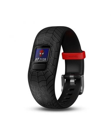 PULSERA CUANTIFICADORA INFANTIL GARMIN VIVOFIT JR2 MARVEL SPIDERMAN NEGRA - PANTALLA 1.5CM - BT - SALUD - 5 ATM - COMPATIBLE CON
