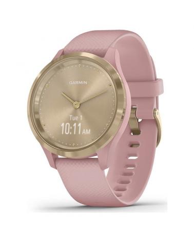 RELOJ INTELIGENTE CON GPS GARMIN VIVOMOVE 3S COLOR DORADO CON CORREA ROSA - 39MM - PANTALLA TÁCTIL - BT - 5ATM - MULTISPORT - FR