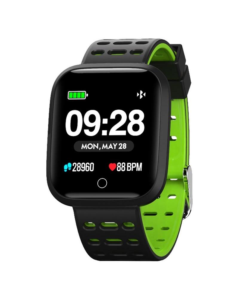RELOJ INTELIGENTE INNJOO SPORTWATCH VERDE - PANTALLA 3.3CM - CUANTIFICADOR SALUD - NOTIFICACIONES - BAT 180MAH - COMPATIBLE ANDR