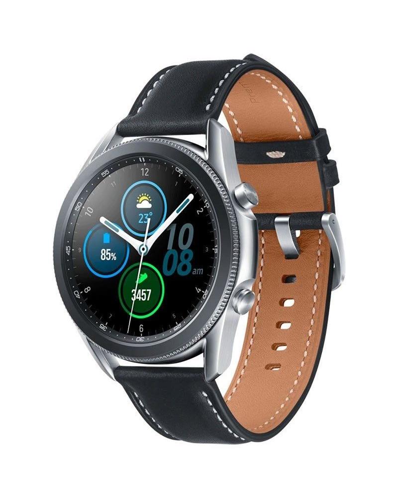 RELOJ INTELIGENTE SAMSUNG GALAXY WATCH3 MYSTIC SILVER 45MM - PANTALLA SÚPER AMOLED 3.49CM - BT5 - SENSOR HRM - SENSOR ECG - 5ATM