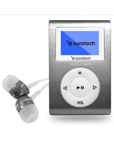 REPRODUCTOR MP3 SUNSTECH DEDALOIII 8GB GREY - PANTALLA 2.79CM - FM 20 PRESINTONIAS - GRABADORA RADIO/VOZ - BATERÍA - CLIP SUJECI