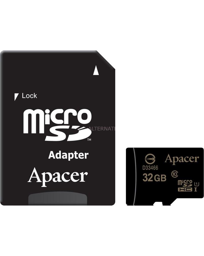 TARJETA MICROSD HC + ADAPTADOR APACER 32GB - CLASE 10 - UHS 1  - 80MB/S - Imagen 1