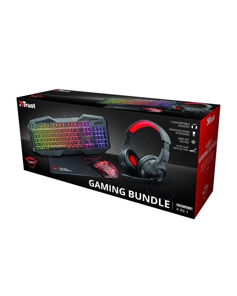PACK TRUST GAMING GXT 1180RW - TECLADO GXT 830-RW ILUMINADO - RATÓN GXT 105 - AURICULARES - ALFOMBRILLA ANTIDESLIZANTE - Imagen 