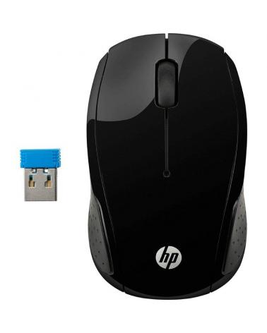 RATÓN INALÁMBRICO HP 200 BLACK - 2.4GHZ - 1000PPP - LED ROJO - NANO RECEPTOR USB - 2*AAA - Imagen 1