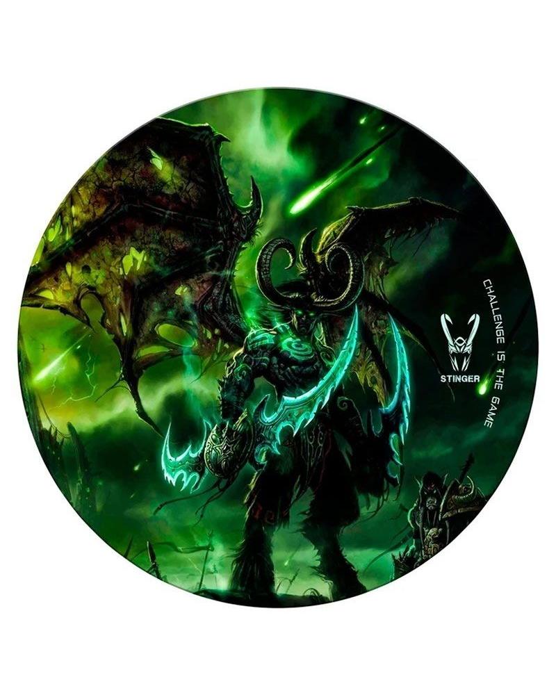 ALFOMBRA GAMING WOXTER STINGER FLOORPAD VERDE - DIÁMETRO 120CM - MICROFIBRA CON BASE CAUCHO - LAVABLE - Imagen 1