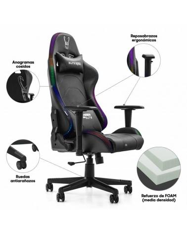 SILLA GAMER WOXTER STINGER STATION ELITE V2.0 - PISTON CLASE 3 - RESPALDO INCLINABLE - 5 RUEDAS - LUCES LED - APP PARA CAMBIAR C