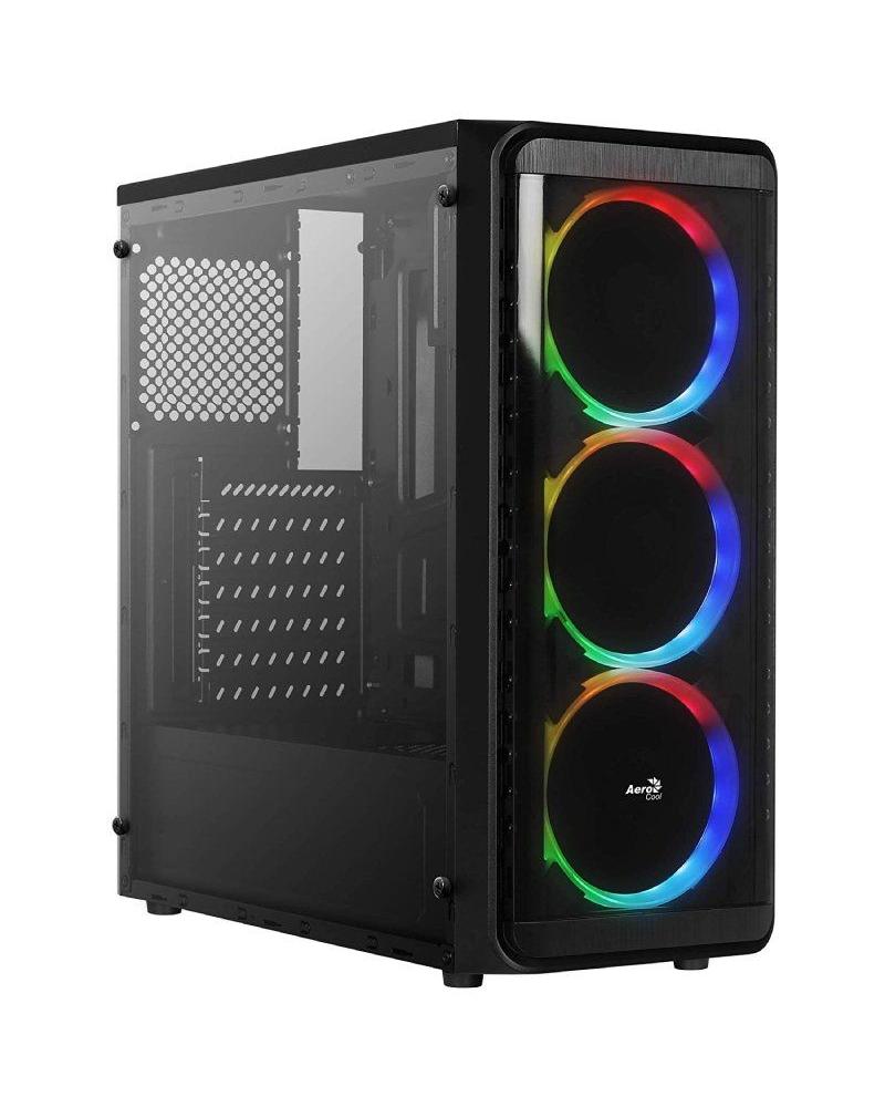 CAJA SEMITORRE AEROCOOL SI5200RGB - USB 3.0/2*USB 2.0 - 3*VENTILADORES RGB INCLUIDOS - SOPORTA REFRIGERACIÓN LÍQUIDA - ATX/MICRO