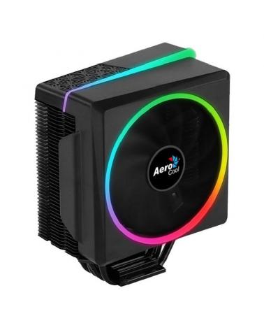 DISIPADOR AEROCOOL CYLON4 - ALUMINIO - VENTILADOR 12CM - BARRA/ANILLO LED RGB - COJINETE HIDRÁULICO - SOCKETS COMPATIBLES SEGÚN 