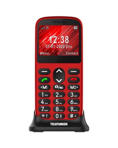 TELEFONO MOVIL LIBRE TELEFUNKEN S420 ROJO - PANTALLA 2.31' - CÁMARA - RADIO FM - LINTERNA - TECLA SOS - BAT 800MAH - BASE DE CAR