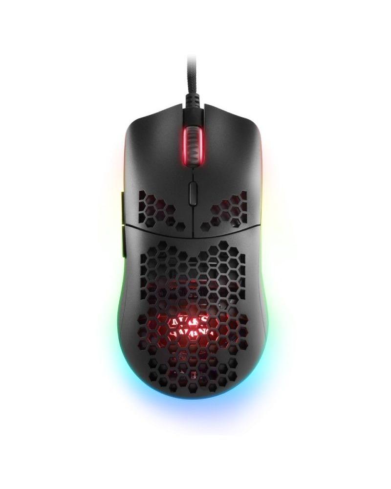 RATÓN MARS GAMING MMAX NEGRO - ÓPTICO - 12400DPI - ILUMINACIÓN RGB CHROMA - 7 BOTONES - SWITCHES MECÁNICOS HUANO PROGRAMABLES - 