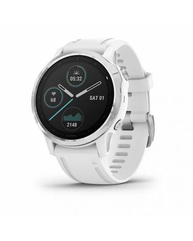 RELOJ DEPORTIVO CON GPS GARMIN FÉNIX 6S PLATA/BLANCO CON CORREA BLANCA - 42MM - PANTALLA 3.04CM - BT - 10ATM - MULTISPORT - SALU