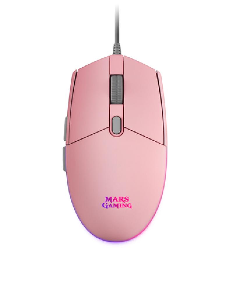 Ratón Gaming Mars Gaming MMGP/ Hasta 3200DPI/ Rosa - Imagen 1