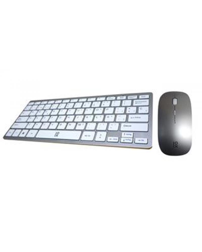 TECLADO Y RATON USB PRIMUX C100 SLIM PLATA - Imagen 1
