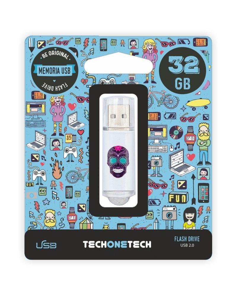 Pendrive 32GB Tech One Tech Calavera Maya USB 2.0 - Imagen 1