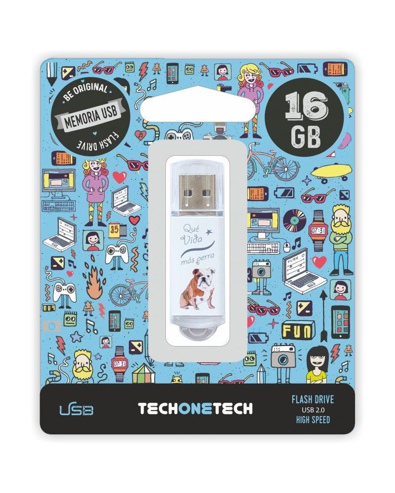 Pendrive 16GB Tech One Tech Que vida mas Perra USB 2.0 - Imagen 1