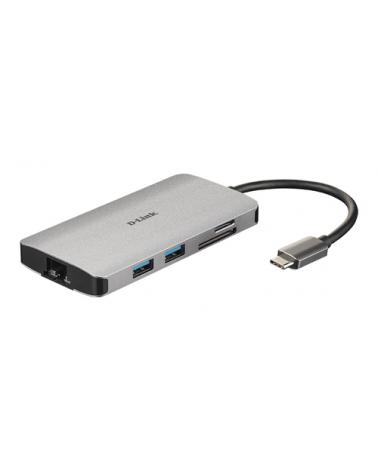 Hub USB D-Link DUB-M810/ 3 Puertos USB 3.0/ 1 Thunderbolt/ 1 HDMI/ 1 RJ45/ Gris - Imagen 1