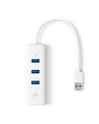 Hub USB TP-Link UE330/ 3 Puertos USB 3.0/ 1 RJ45/ Blanco - Imagen 1