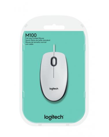 Ratón Logitech M100/ Hasta 1000 DPI/ Blanco - Imagen 3