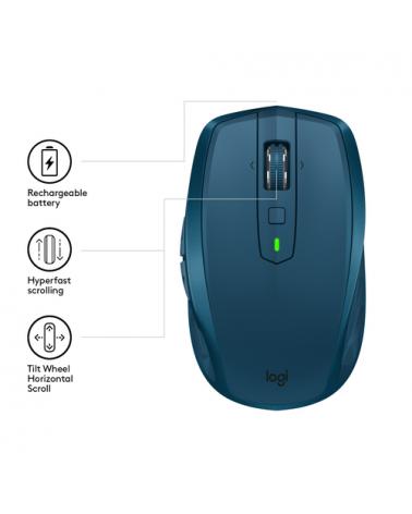 Ratón Inalámbrico por Bluetooth/ 2,4GHz Logitech MX Anywhere 2S/ Hasta 4000 DPI/ Verde Azulado - Imagen 4