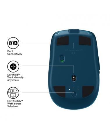 Ratón Inalámbrico por Bluetooth/ 2,4GHz Logitech MX Anywhere 2S/ Hasta 4000 DPI/ Verde Azulado - Imagen 8