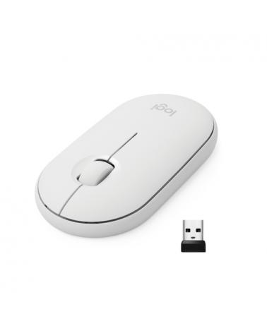 Ratón Inalámbrico por Bluetooth/ 2,4GHz Logitech Pebble M350/ Hasta 1000 DPI/ Blanco Crudo - Imagen 2
