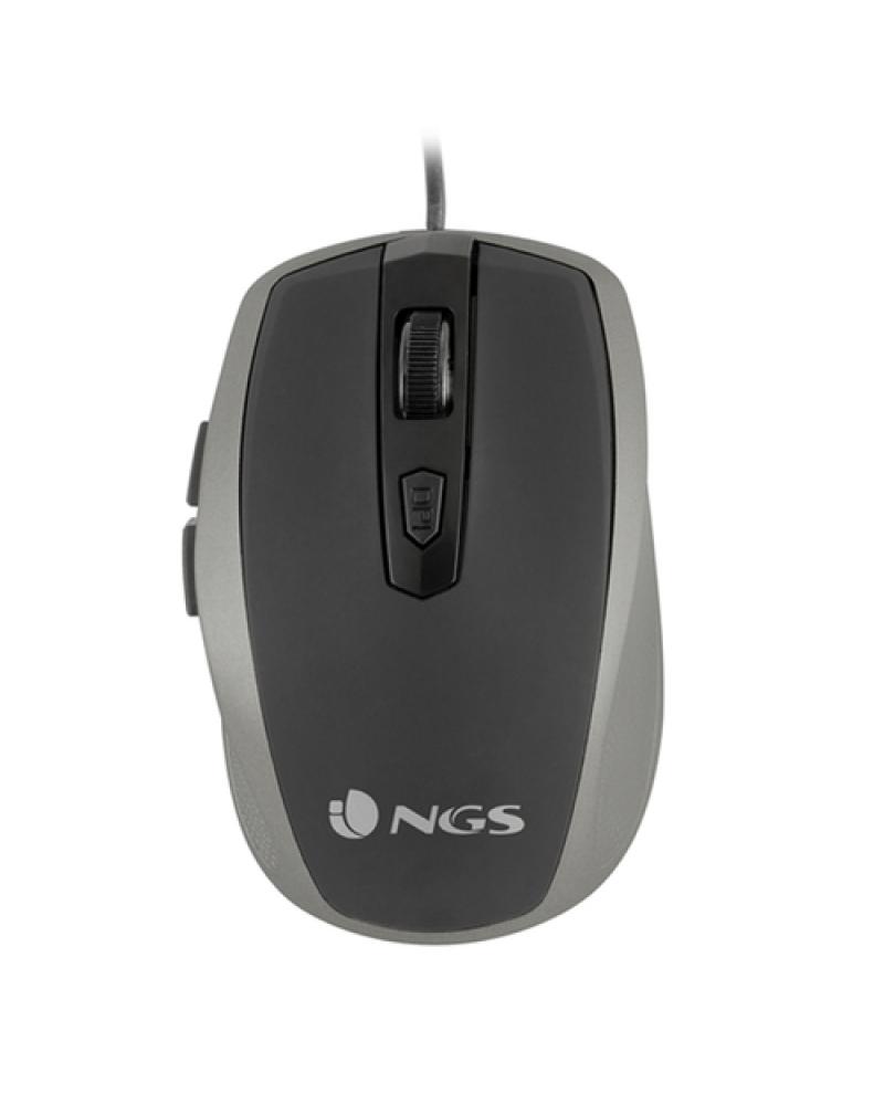 Ratón NGS Tick Silver/ Hasta 1600 DPI/ Plata/ Negro - Imagen 1