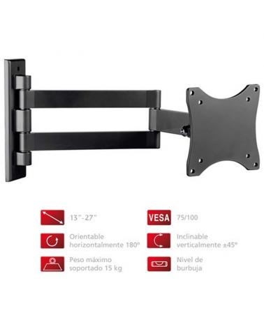 Soporte de Pared Orientable/ Inclinable Fonestar STV-648N para TV de 13-27'/ hasta 15kg - Imagen 1