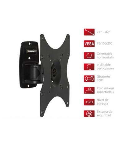 Soporte de Pared Orientable/ Inclinable/ Giratorio Fonestar STV-643N para TV de 23-42'/ hasta 20kg - Imagen 1