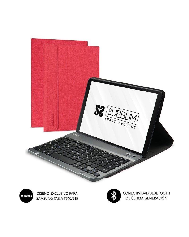 Funda con Teclado Subblim Keytab Pro Bluetooth para Tablets Samsung GT A T510/515/ Roja - Imagen 1