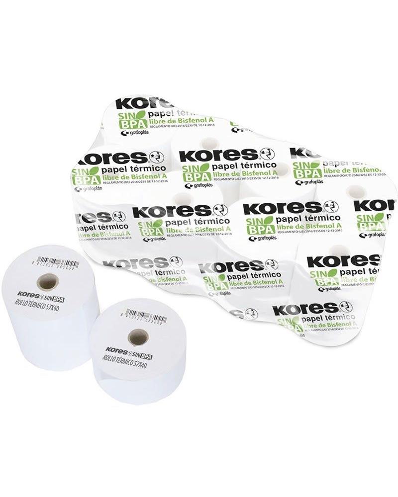 Rollo Papel Térmico Kores 56654300/ 57x45x12/ 10 unidades - Imagen 1