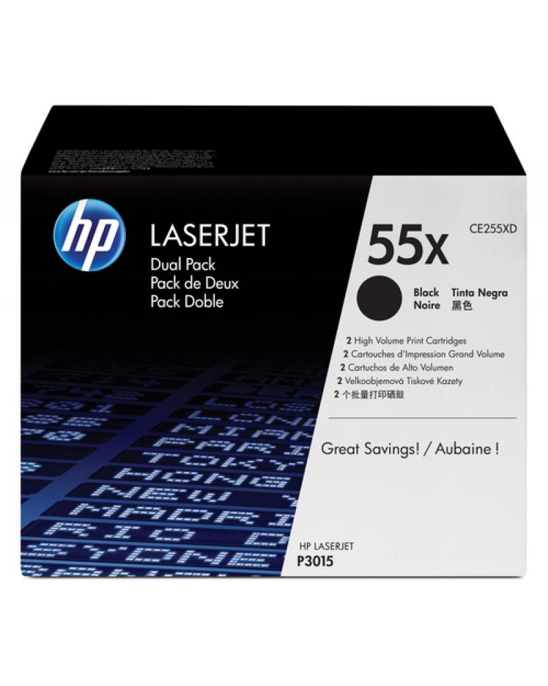 Tóner Original HP nº55X XL Alta Capacidad Multipack/ 2x Negro - Imagen 1