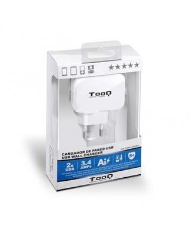 CARGADOR DE PARED 2xUSB TOOQ TQWC-1S02 BLANCO - Imagen 1