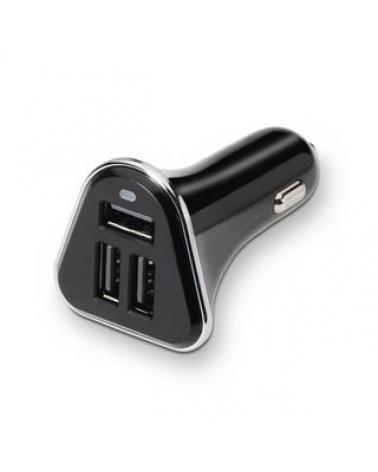 CARGADOR DE COCHE 3xUSB TOOQ TQCC-2003 5.2A CON CONTROL AI NEGRO - Imagen 1